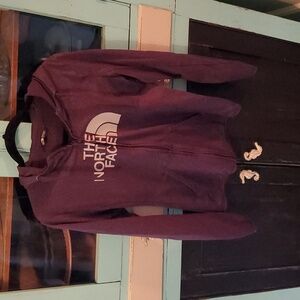 The North Face Purple Hooded Full-Zip lightweight Sweatshirt, Size M, pockets